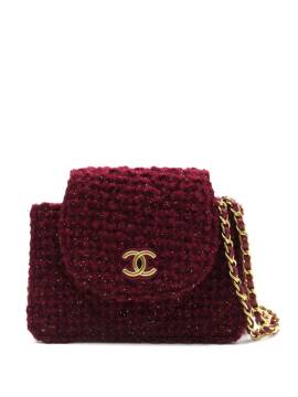 CHANEL Pre-Owned 2021-2023 CC Tweed-Umhängetasche - Rot von CHANEL Pre-Owned