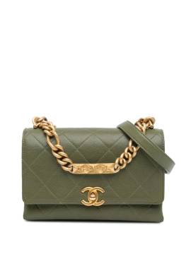 CHANEL Pre-Owned 2021-2023 Mini Quilted Caviar Bracelet On Chain Flap shoulder bag - Grün von CHANEL Pre-Owned