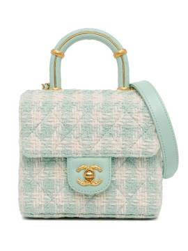 CHANEL Pre-Owned 2021-2023 gesteppte Tweed Crush Satchel-Tasche mit Henkel - Blau von CHANEL Pre-Owned