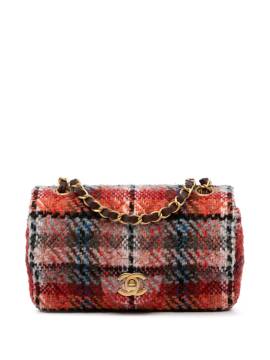 CHANEL Pre-Owned 2021-2023 mini Classic Tweed Flap Umhängetasche - Orange von CHANEL Pre-Owned