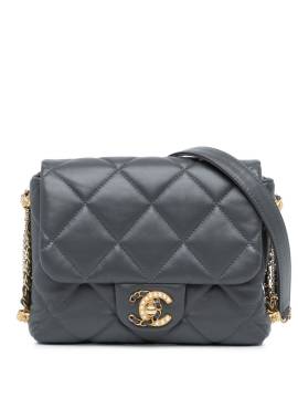 CHANEL Pre-Owned 2021-2023 mini Crush on Chains Flap Umhängetasche - Grau von CHANEL Pre-Owned