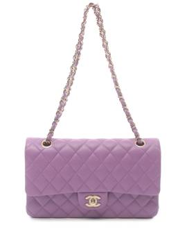 CHANEL Pre-Owned 2021-2023 mittelgroße Classic Double Flap Schultertasche aus Kaviarleder - Violett von CHANEL Pre-Owned