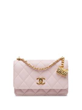 CHANEL Pre-Owned 2021-2024 Flap Charm Portemonnaie mit Kettenriemen - Rosa von CHANEL Pre-Owned