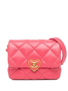 CHANEL Pre-Owned 2021-2024 gesteppte mini Coco Love Flap Umhängetasche aus Lammleder - Rosa von CHANEL Pre-Owned