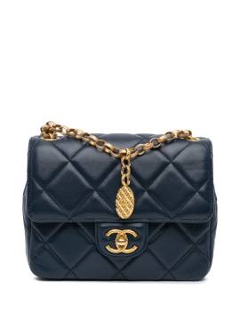 CHANEL Pre-Owned 2021-2024 mini Square Umhängetasche mit CC-Steppung - Blau von CHANEL Pre-Owned