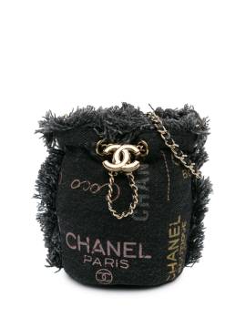 CHANEL Pre-Owned 2021 mini Denim Mood with Chain Beuteltasche - Grau von CHANEL Pre-Owned