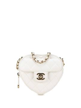 CHANEL Pre-Owned 2021 mini CC in Love Heart Umhängetasche - Weiß von CHANEL Pre-Owned