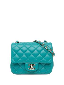 CHANEL Pre-Owned 2021 mini Square Classic Single Flap Umhängetasche - Blau von CHANEL Pre-Owned