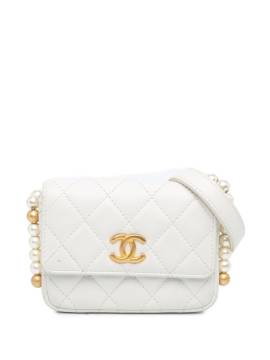 CHANEL Pre-Owned 2021 About Pearls Kartenetui mit Kette - Weiß von CHANEL Pre-Owned