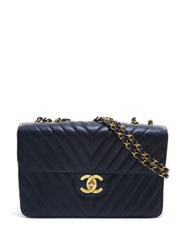 CHANEL Pre-Owned Schultertasche mit Chevron-Steppung - Schwarz von CHANEL Pre-Owned