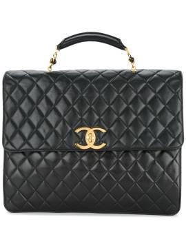 CHANEL Pre-Owned quilted briefcase business handbag - Schwarz von CHANEL Pre-Owned