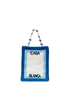 Casablanca Tennis Club crochet-knit tote bag - Blue von Casablanca