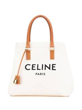 Céline Pre-Owned 2019 kleine Horizontal Cabas Tote Bag aus Canvas mit Logo-Print - Weiß von Céline Pre-Owned