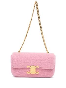 Céline Pre-Owned 2022 Triomphe Claude Chain Schultertasche aus Tweed - Rosa von Céline Pre-Owned