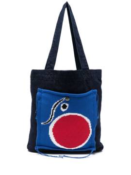 Charles Jeffrey Loverboy Tote Bag mit gestricktem Patch - Blau von Charles Jeffrey Loverboy