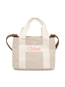 Chloé Kids Schultertasche mit Logo - Nude von Chloé Kids