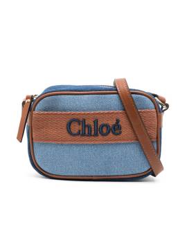 Chloé Kids Umhängetasche mit Logo-Stickerei - Blau von Chloé Kids