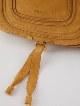 Chloé - Handtasche 'Marcie Medium Suede' Safari Gold von Chloé