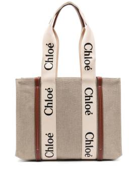 Chloé MIttelgroße Handtasche mit Logo - Nude von Chloé