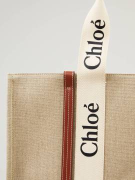 Chloé - Shopper 'Woody Large' White/Brown von Chloé