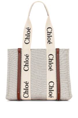 Chloe TASCHE WOODY in White & Brown - Neutral. Size all. von Chloe