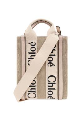 Chloé Handtasche mit Logo-Print - Nude von Chloé