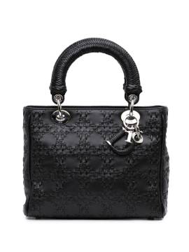 Christian Dior Pre-Owned 2006 mittelgroße Cannage Whipstitch Lady Dior Satchel-Tasche - Schwarz von Christian Dior