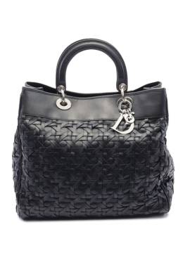 Christian Dior Pre-Owned 2008 Lady Dior Avenue Tote Satchel-Tasche aus gewebtem Lammleder - Schwarz von Christian Dior