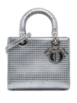 Christian Dior Pre-Owned 2015 mittelgroße Microcannage Lady Dior Satchel-Tasche - Silber von Christian Dior