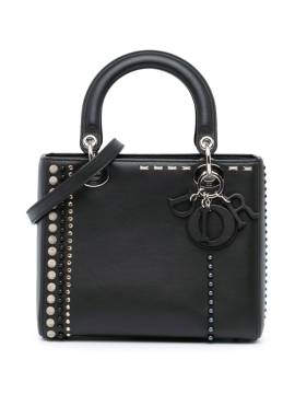 Christian Dior Pre-Owned 2015 mittelgroße Lady Dior Satchel-Tasche mit Nieten - Schwarz von Christian Dior