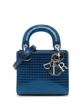 Christian Dior Pre-Owned 2016 Mini Microcannage Lady Dior Satchel-Tasche - Blau von Christian Dior