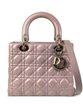 Christian Dior Pre-Owned 2016 pre-owned Dior mittelgroße Iridescent Lambskin Cannage Lady Satteltasche - Rosa von Christian Dior