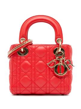 Christian Dior Pre-Owned 2017 mini Cannage Lady Dior Satchel-Tasche - Rot von Christian Dior