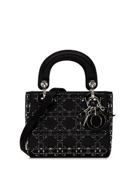 Christian Dior Pre-Owned 2020 mini Cannage Strass Lady Dior Satchel-Tasche mit Kristallen - Schwarz von Christian Dior