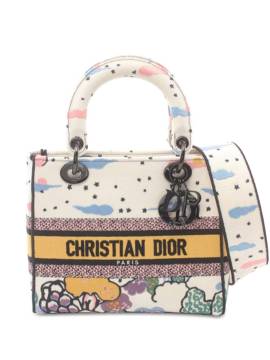 Christian Dior Pre-Owned 2021-2024 mittelgroße Ciel de Reve Lady D Lite Satchel-Tasche aus Canvas - Weiß von Christian Dior