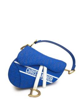 Christian Dior Pre-Owned 2022 Embossed Leather Oblique Saddle Bag satchel - Blau von Christian Dior