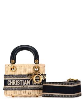 Christian Dior Pre-Owned 2022 mini Oblique Wicker Lady Dior Satchel-Tasche - Braun von Christian Dior