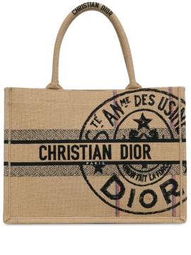 Christian Dior Pre-Owned 2022 mittelgroße Jute Book Tote Bag - Braun von Christian Dior