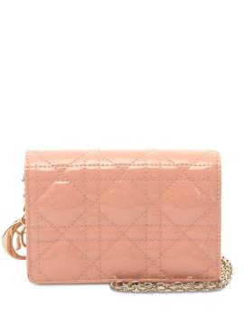 Christian Dior Pre-Owned 21st Century nano Cannage Lady Dior Chain Pouch Umhängetasche aus Lackleder - Rosa von Christian Dior