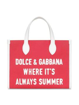 Dolce & Gabbana Kids Canvas-Shopper mit Slogan-Print - Rosa von Dolce & Gabbana Kids