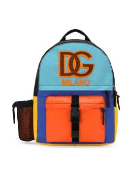 Dolce & Gabbana Kids Colour-Block-Rucksack mit Logo-Applikation - Blau von Dolce & Gabbana Kids