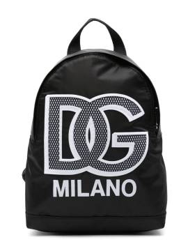 Dolce & Gabbana Kids Gabardine-Rucksack mit Logo-Patch - Schwarz von Dolce & Gabbana Kids