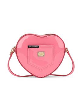 Dolce & Gabbana Kids Heart Schultertasche aus Lackleder - Rosa von Dolce & Gabbana Kids