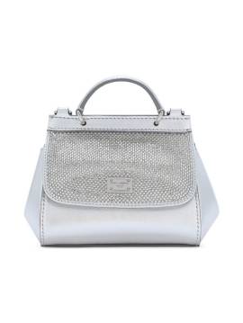 Dolce & Gabbana Kids Mini Sicily Schultertasche aus Nappaleder - Silber von Dolce & Gabbana Kids