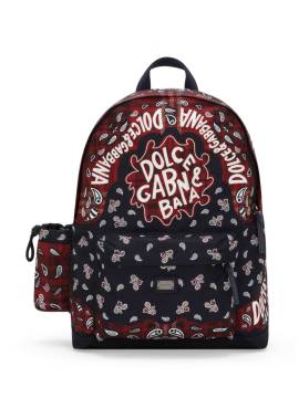 Dolce & Gabbana Kids Rucksack mit Bandana-Print - Schwarz von Dolce & Gabbana Kids