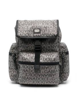 Dolce & Gabbana Kids Rucksack mit Logo-Prägung - Braun von Dolce & Gabbana Kids