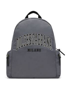 Dolce & Gabbana Kids Rucksack mit gummiertem Logo - Grau von Dolce & Gabbana Kids