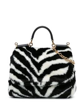 Dolce & Gabbana Pre-Owned 21st Century mittelgroße Miss Sicily Satchel-Tasche mit Zebra-Print - Schwarz von Dolce & Gabbana Pre-Owned