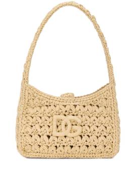 Dolce & Gabbana 3.5 Schultertasche aus Bast - Nude von Dolce & Gabbana