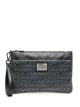 Dolce & Gabbana Beschichtete Clutch aus Logo-Jacquard - Schwarz von Dolce & Gabbana